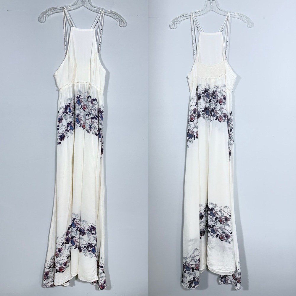 FREE PEOPLE Babydoll Maxi Dress in Cream Combo S Cream Floral Boho Cottagecore - Picture 5 of 13